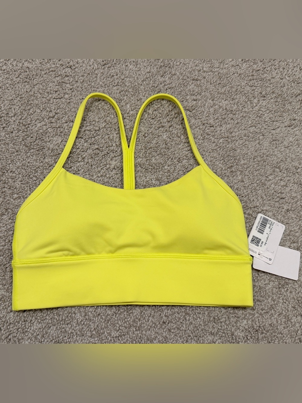 Lululemon Flow Y Nulu Longline Bra - Electric Yellow